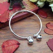 Korean jewelry Silver Bell Bracelet girl glossy garlic bracelet fashion simple retro bracelet jewelry