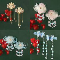 Hanfu headdress childrens short hair tassel hairclip ancient hair accessories womens step to clip Super fairy costume accessories side clip