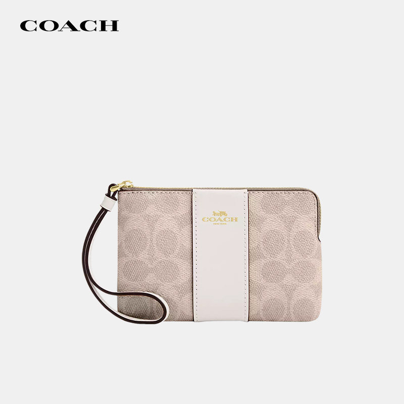 [Подлинная гарантия] Новый женский кошелек COACH / Coach Coach, соответствующий цвету сумки на запястье, мини-футляр для сменных карточек.