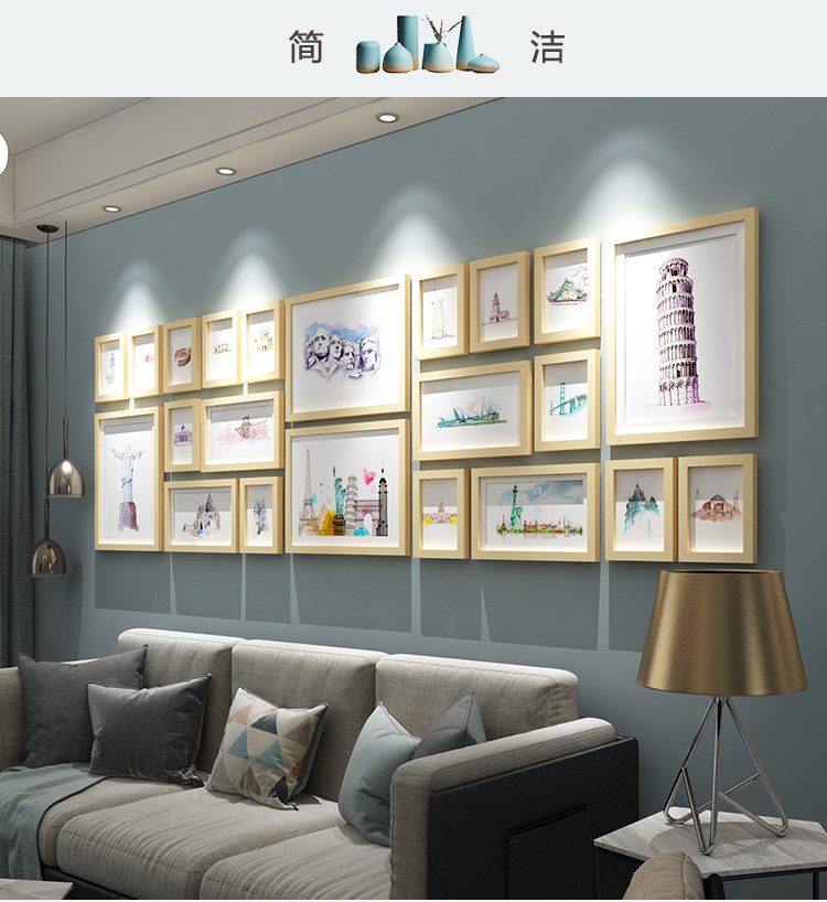Нордический негабаритный фото стена клип декоративный подвеска гостиная никаких следов гвоздь фоторамка творческий стена стена сочетание фото стена 