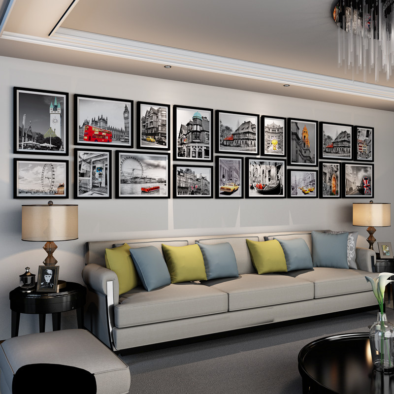 18 boxes large size European-style photo wall solid wood multiframe photo wall living-room book room minimalist photo-frame wall