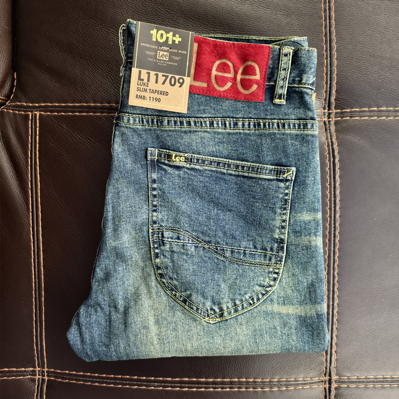 Summer Thin Lee Jeans for Men 709 Stretch Slim Fit Skinny Pants Men's Trendy Retro Slim Straight Pants