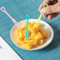 (3000 packaging) Transparent plastic independently packaging fruit sign cake snack disposable fruit fork