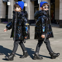 Boy autumn Winter 2021 new down clothes foreign air children thickened white duck suede Overalls CUHK Warm Jacket