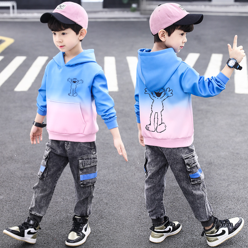 Boy's spring suit 2022 new CUHK Boy Boy Han edition handsome children's sports casual Two-style