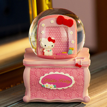 Jarll Photo Box Music Box Crystal Ball Eight-Oct Send Girl Girl Girl Girls Birthday Snow Flower Rotating KT Makeup
