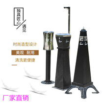 Outdoor vertical stainless steel soot column Fashion creative light sense square column smoking area cigarette butt collection smoke extinguisher