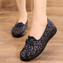 Tianxiang old Beijing cloth shoes new flat casual breathable shallow mouth womens single shoes a pedal casual mother shoes
