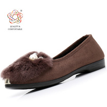 Tianxiang Fashion Joker Leisure one-pedal womens wool shoes plus velvet warm new old Beijing cloth shoes womens cotton shoes
