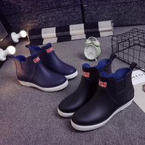 Yu Congong rain boots Korean version of waterproof low-tube overshoes mens shoes rain shoes car wash work Outdoor non-slip water shoes