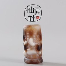 Украшения на руку 西藏天珠雕刻象神配饰 藏式文玩配珠 diy佛珠手串背云勒子配饰