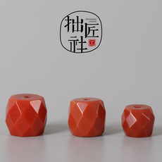 DIY аксессуары 原矿南红多棱桶珠 直角无相老型珠 文玩佛珠手串项链吊坠配珠配饰
