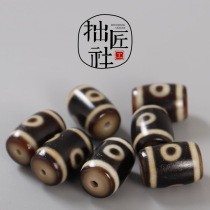 Tibetan three-eyed dzi beads god of wealth dzi beads barrel beads bracelet top beads waist beads necklace pendant accessories