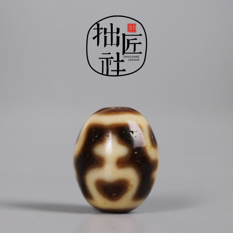 Tibet Dalo treasure bottle Dzi Tooth Yellow Old Dzi Natural Old Mine Diy Bracelet String Waist Bead Top Bead Back Cloud Lezi