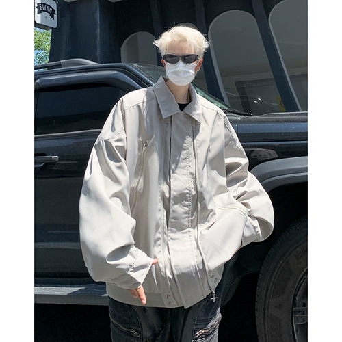 Дизайнерская куртка с молнией, бейсбольная форма для отдыха, в американском стиле, тренд сезона, оверсайз