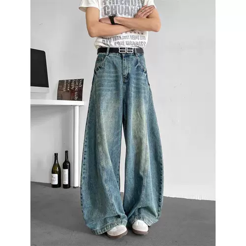 Джинсы, штаны-клёш, штаны, в американском стиле, свободный крой