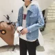 Áo khoác mùa thu nam áo khoác denim có mũ trùm đầu xu hướng Hàn Quốc hip hop sinh viên cổng gió bf phong cách Harajuku đẹp trai áo khoác mùa đông