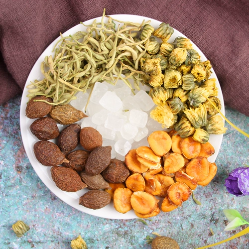 Желудочечный хризантема чайный жирное морское морское море, фрукты, увлажняющие горло и мокрота, чай, чай, расчистка тепло и детоксикация для падения огня и нисходящего огня травяной чай