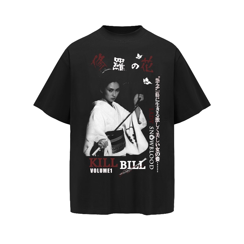 Manuscript Kill Bill Printed Short-Sleeve Digital Direct-Print Sorona Ice-Feel Short Wide T-Shirt Manuscript Kill Bill Printed Short-Sleeve Digital Direct-Print Sorona Ice-Feel Short Wide T-Shirt