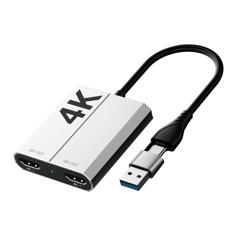 Usb3.0 to Dual HDMI Adapter Computer Laptop Monitor High-Definition Extension Same-Screen Different Display High-Definition Cable