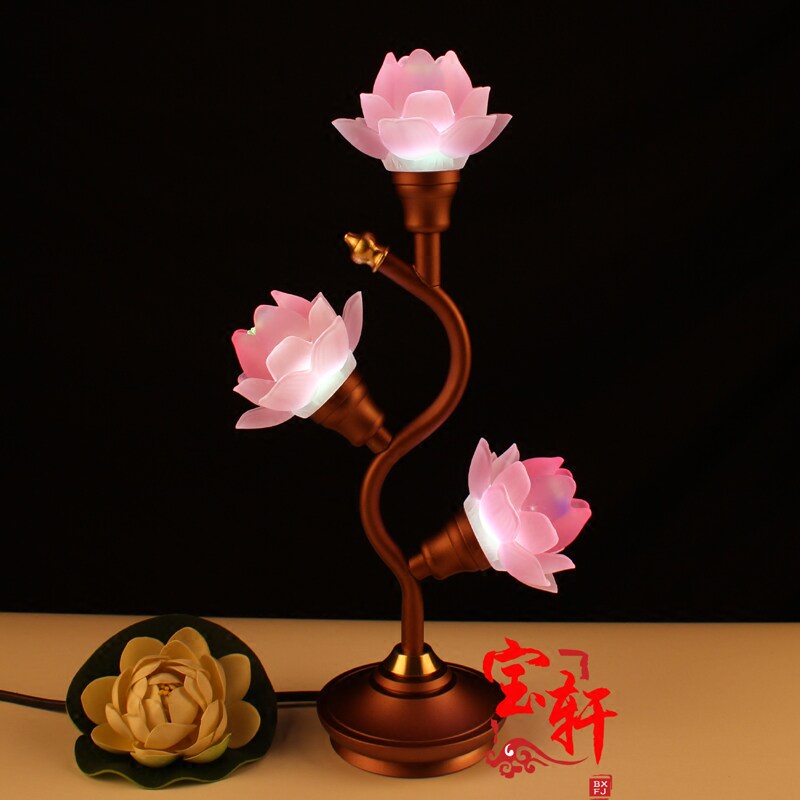 Glazed lotus lamp Buddha front light for lamp led Seven color lotus lamp Buddha for lamp chaetheon lamp with bright light and bright light
