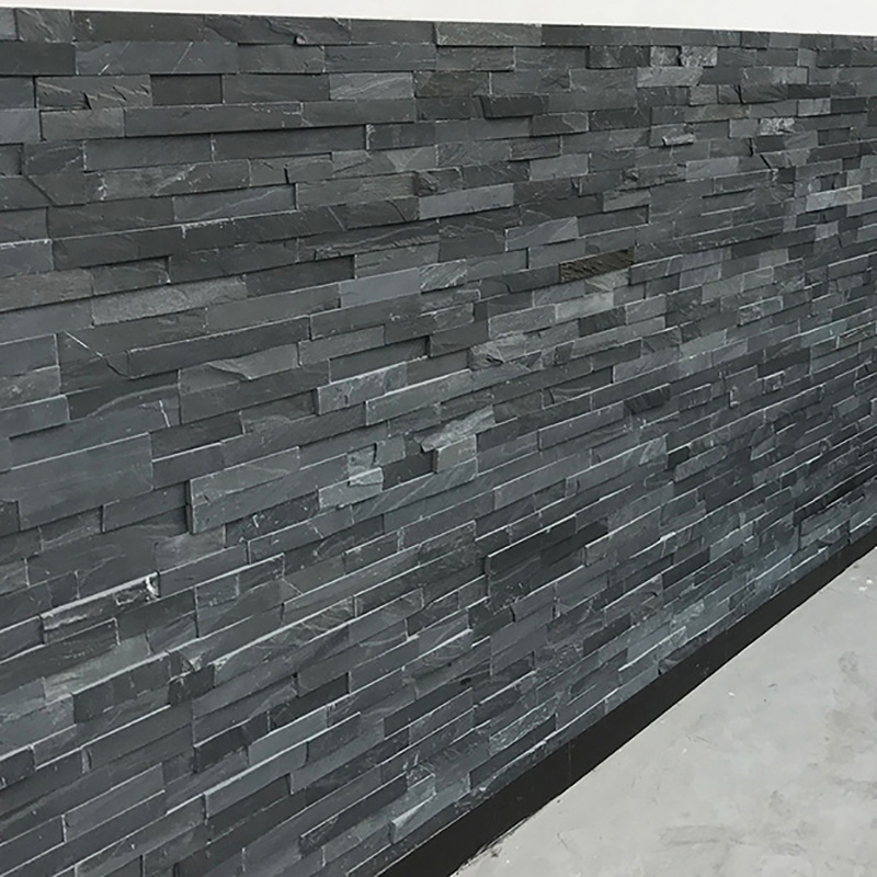 Natural black culture stone background wall outdoor courtyard villa wall antique brick balcony wall bluestone exterior wall brick