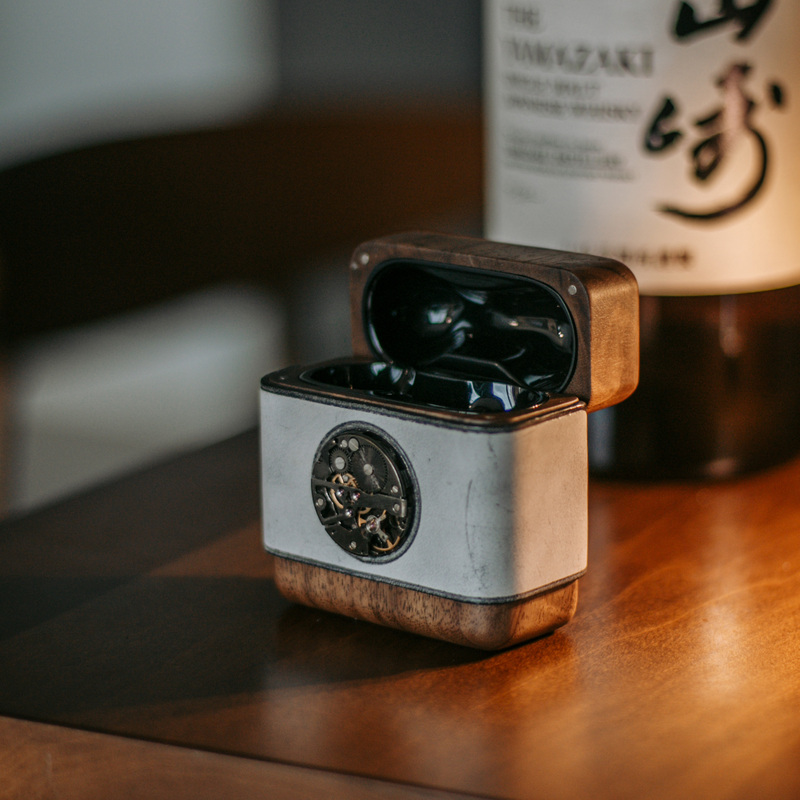 Bose Shark Ii 2 Protective Case Wooden Bose Qc Quietcomfort Earbuds Ii 3Rd Generation Qc Ultra Creative Leather Retro Movement Punk Headphone Protective Case Suitable