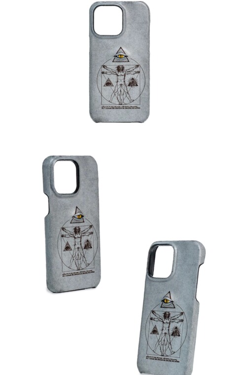 Handmade Leather 3D : Crowned Elephant, Gray Matte Plus/Pro/Max – 16, 15, 14, 13, 12 iPhone Case