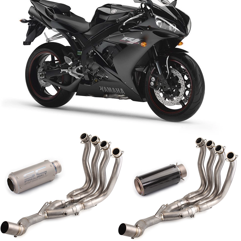 Xe máy Yamaha R1 hợp kim titan phần giữa phần trước đầy đủ phần Yamaha R1 sửa đổi ống xả khuỷu tay - Ống xả xe máy