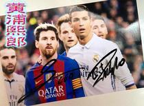 Crown football superstar MESSI Messi C Ronaldo autographed photo ZX