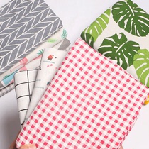 2 rice price cotton linen printed fabric grid cloth ins Wind Net red tablecloth background cloth curtain linen fabric