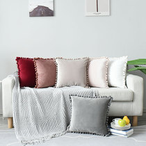 Nordic velvet ball ball pillow Josha bedside cushion creative pillow simple hair pillow office waist cushion