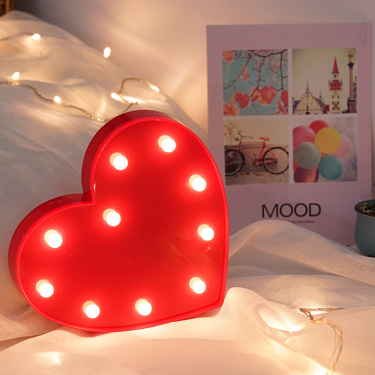 Chinese Valentine's Day LED heart-shaped light proposal arrangement creative supplies decoration ins love glow birthday party light surprise