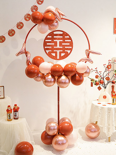 Ins wedding balloon column wedding room new house bedroom decoration hotel engagement banquet wedding wedding scene layout