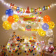Ins Xiaohongshu with lights baby birthday first birthday arrangement luminous balloon package celebration holiday background wall decoration