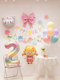 Birthday decoration girl baby background wall balloon children cartoon internet celebrity first year theme party scene layout