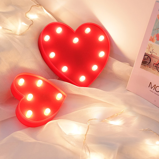 Chinese Valentine's Day LED heart-shaped light proposal arrangement creative supplies decoration ins love glow birthday party light surprise