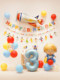 Boy's birthday arrangement baby balloon cartoon theme children's party one-year-old scene decoration balloon photo background wall