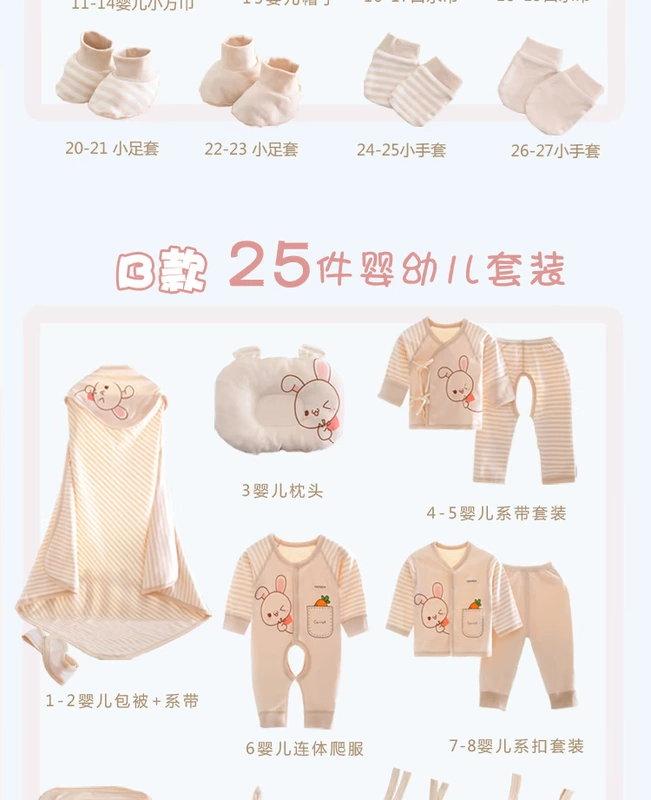 Bộ quần áo sơ sinh cotton cho bé sơ sinh mùa hè 0-3 tháng 6 món quà sơ sinh cho bé sơ sinh