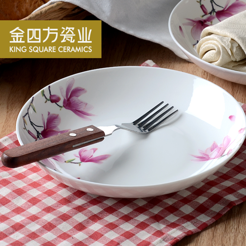 Gold 22 square head shape ipads porcelain combination series plate dishes creative household of Chinese style and contracted gift set