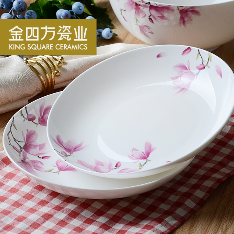 Gold 22 square head shape ipads porcelain combination series plate dishes creative household of Chinese style and contracted gift set