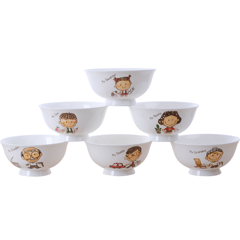 Big family footed bowl family eat bowl parent - child rice bowls ultimately responds soup bowl of household ceramic bowl fruit salad bowl