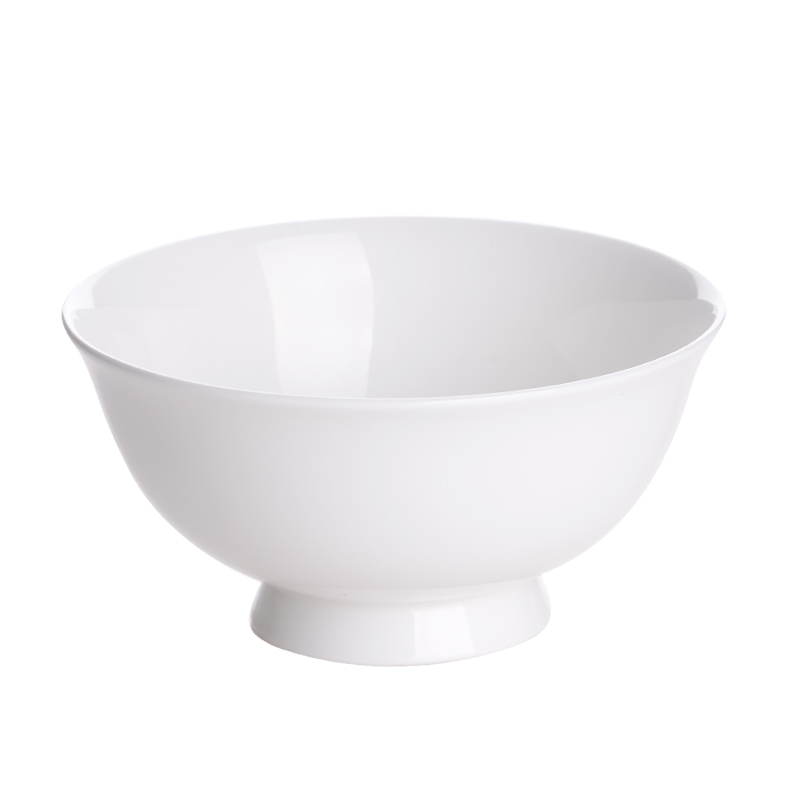 Chinese style is pure white ipads bowls footed bowl creative household ceramic bowl bowl high anti steamed bowl is not hot