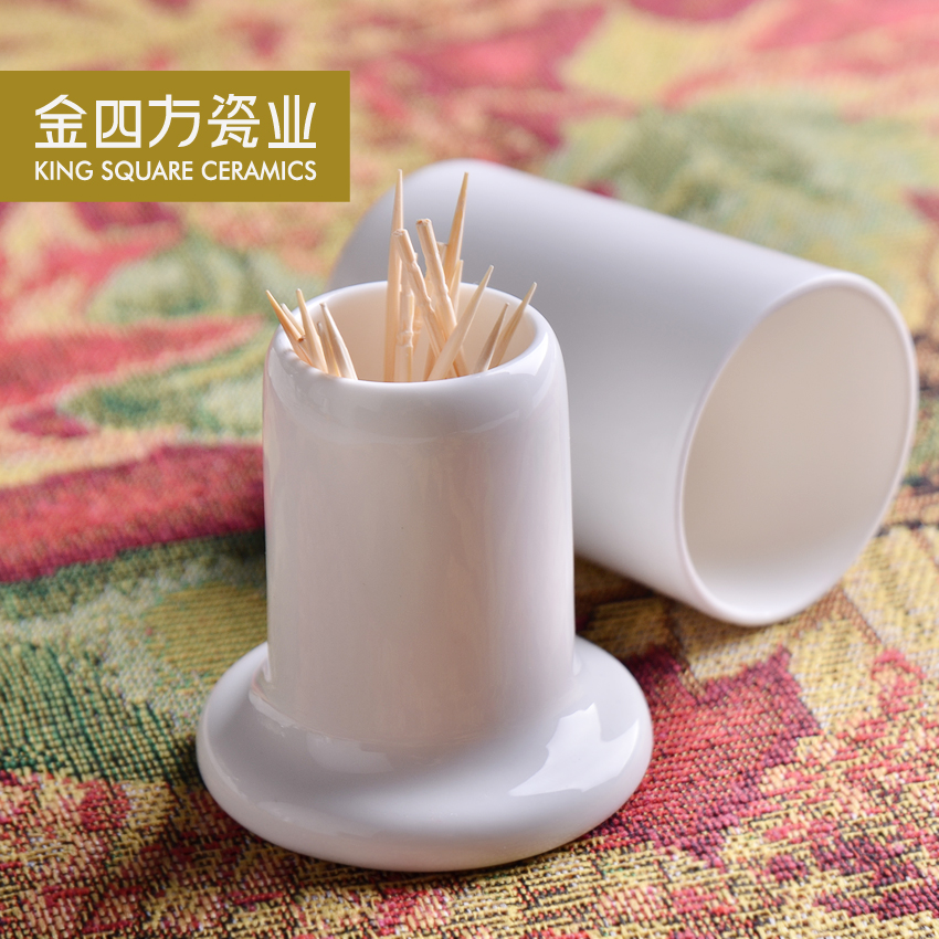 Gold sifang creative ipads porcelain tooth sign box ceramics toothpicks extinguishers pure white toothpicks can family hotel dining table