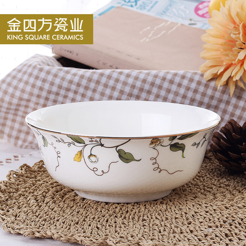 Gold square tangshan household ipads bowls of autumn free collocation with the spoon combination plate creative dishes suit