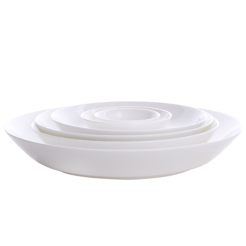 Household pure white ipads porcelain FanPan European - style soup plate white porcelain plate round plate of creative dishes practical tableware ceramics