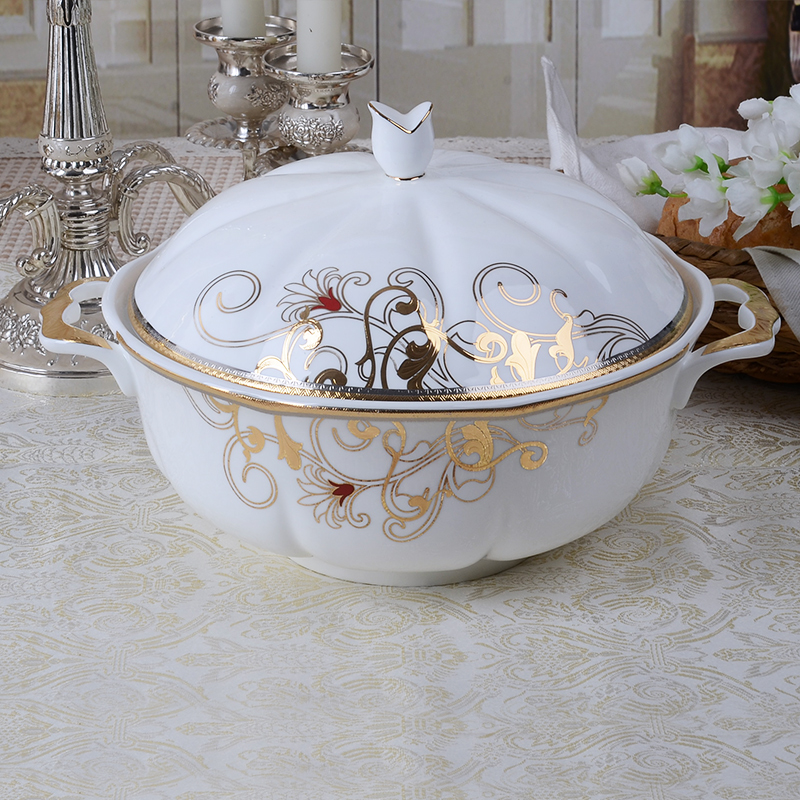 European dishes suit tangshan princess I 52 head tableware suit dishes household ipads China Chinese dish bowl