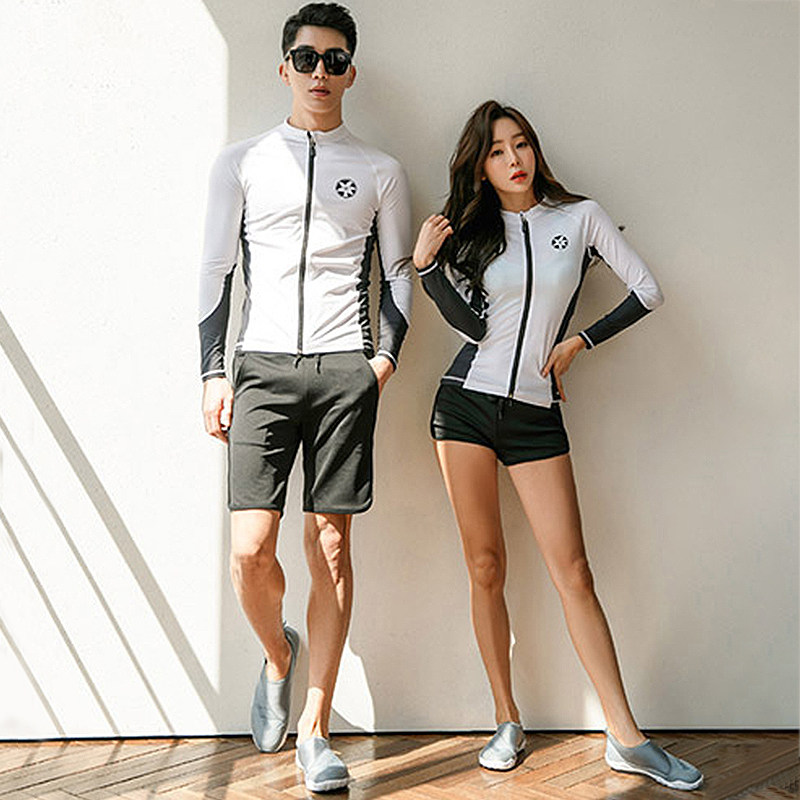 Couple diving suit South Korean laced two-piece sunscreen Skinder lady jellyfish jellyfish long sleeve long pants male surf