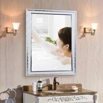 European-style framed bathroom mirror Bathroom wash and make-up Wall-mounted waterproof retro carved dressing hotel full-length mirror