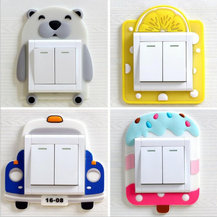 Switch Protective Sheath Night Light Switch Patch Wall Patch Creative Living Room Bedroom Lamp Wall Socket Decoration Cover Minimalist